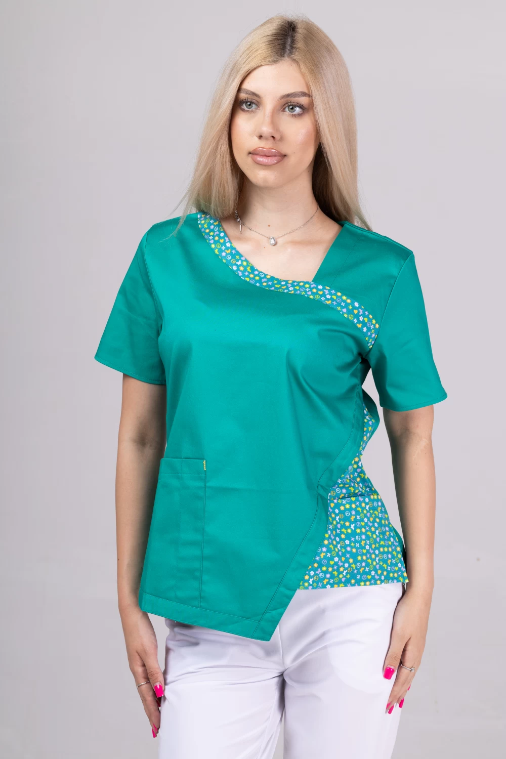TAG PREMIUM mintás női felső - Aquamarine Hippie Fashion Stretch - Image 2