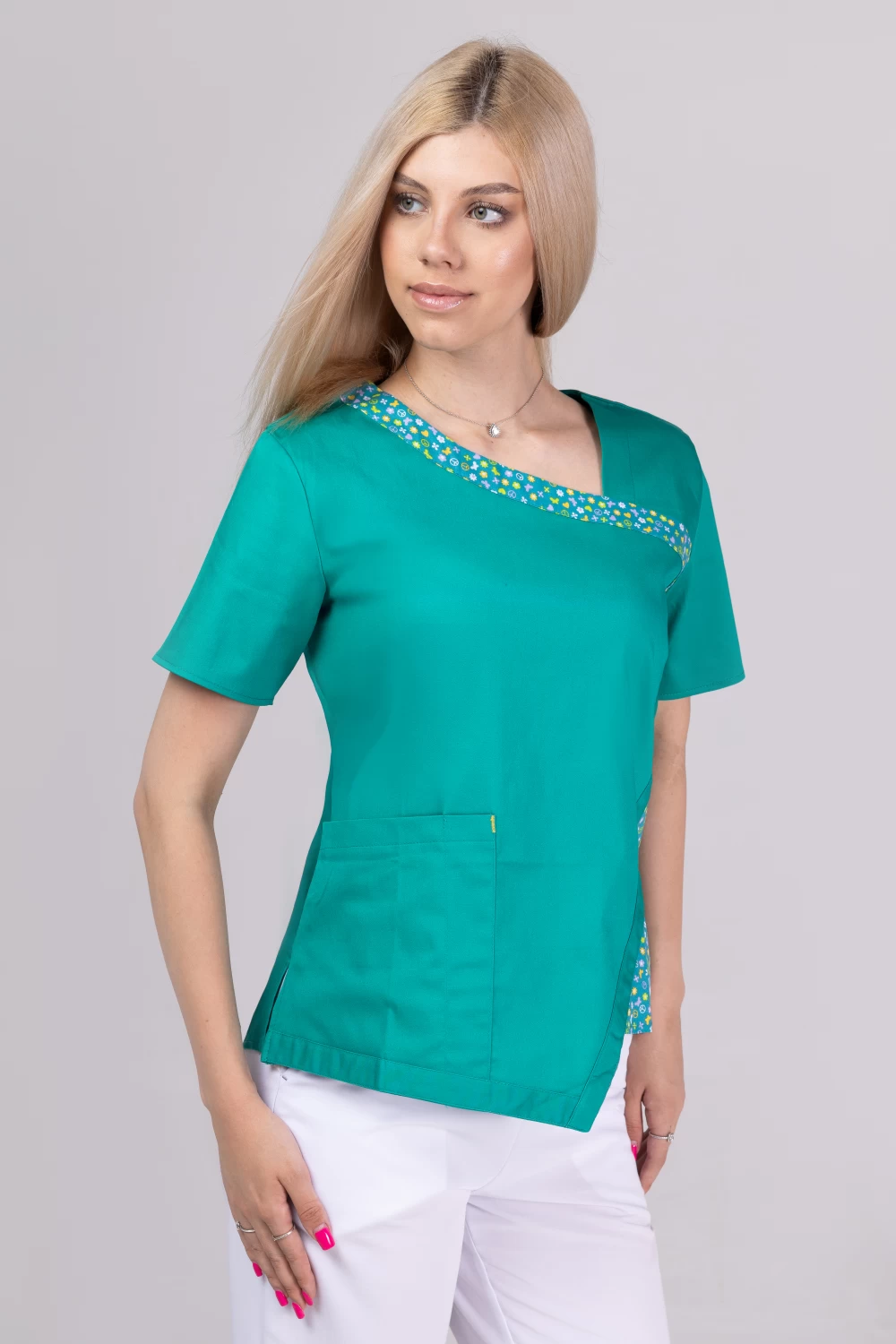TAG PREMIUM mintás női felső - Aquamarine Hippie Fashion Stretch - Image 3