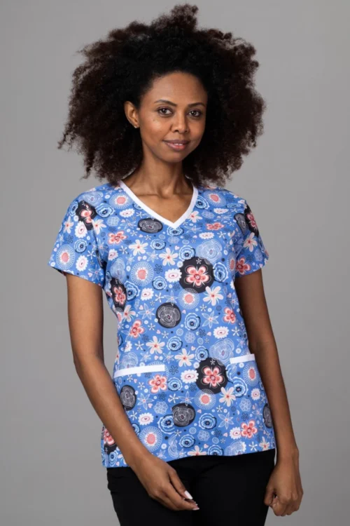 TAG PREMIUM mintás női felső – Blue Floral Magic