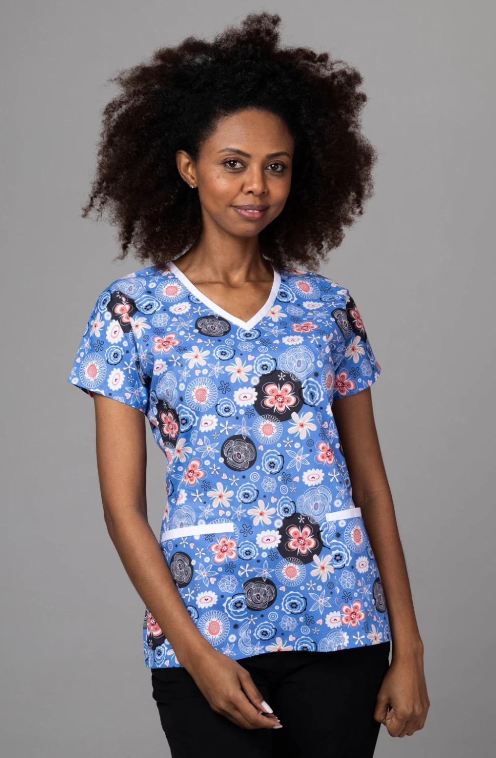 TAG PREMIUM mintás női felső - Blue Floral Magic