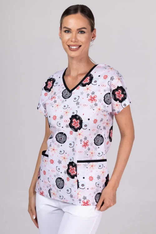 TAG PREMIUM mintás női felső – Gray Floral Magic