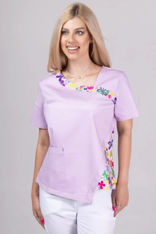 TAG PREMIUM mintás női felső – Lilac Blossom Fashion Stretch