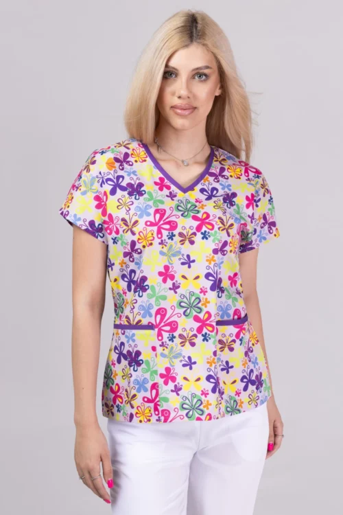 TAG PREMIUM mintás női felső – Lilac Butterfly Blossom