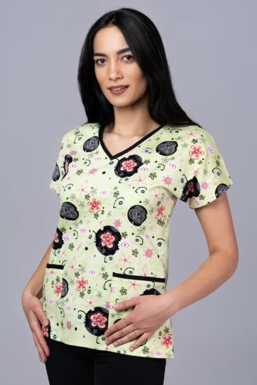 TAG PREMIUM mintás női felső – Lime Floral Magic
