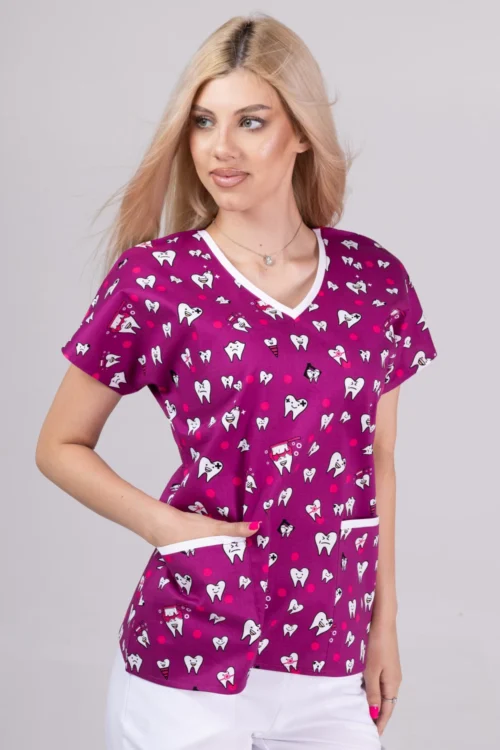 TAG PREMIUM mintás női felső – Mauve Teeth Fiesta