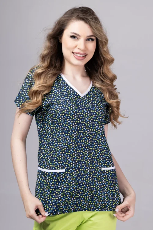 TAG PREMIUM mintás női felső – Navy Blue Hippie Butterflies