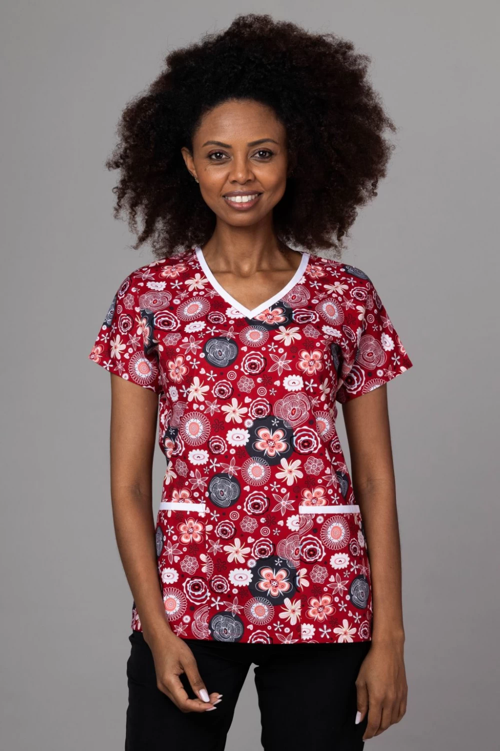 TAG PREMIUM mintás női felső - Red Floral Magic