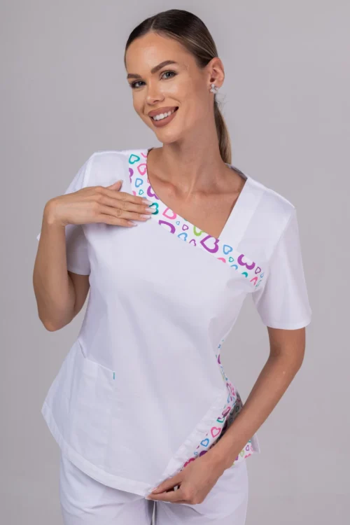 TAG PREMIUM mintás női felső – White Hearts Fashion Stretch