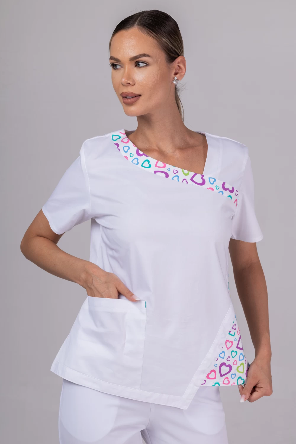 TAG PREMIUM mintás női felső - White Hearts Fashion Stretch - Image 6