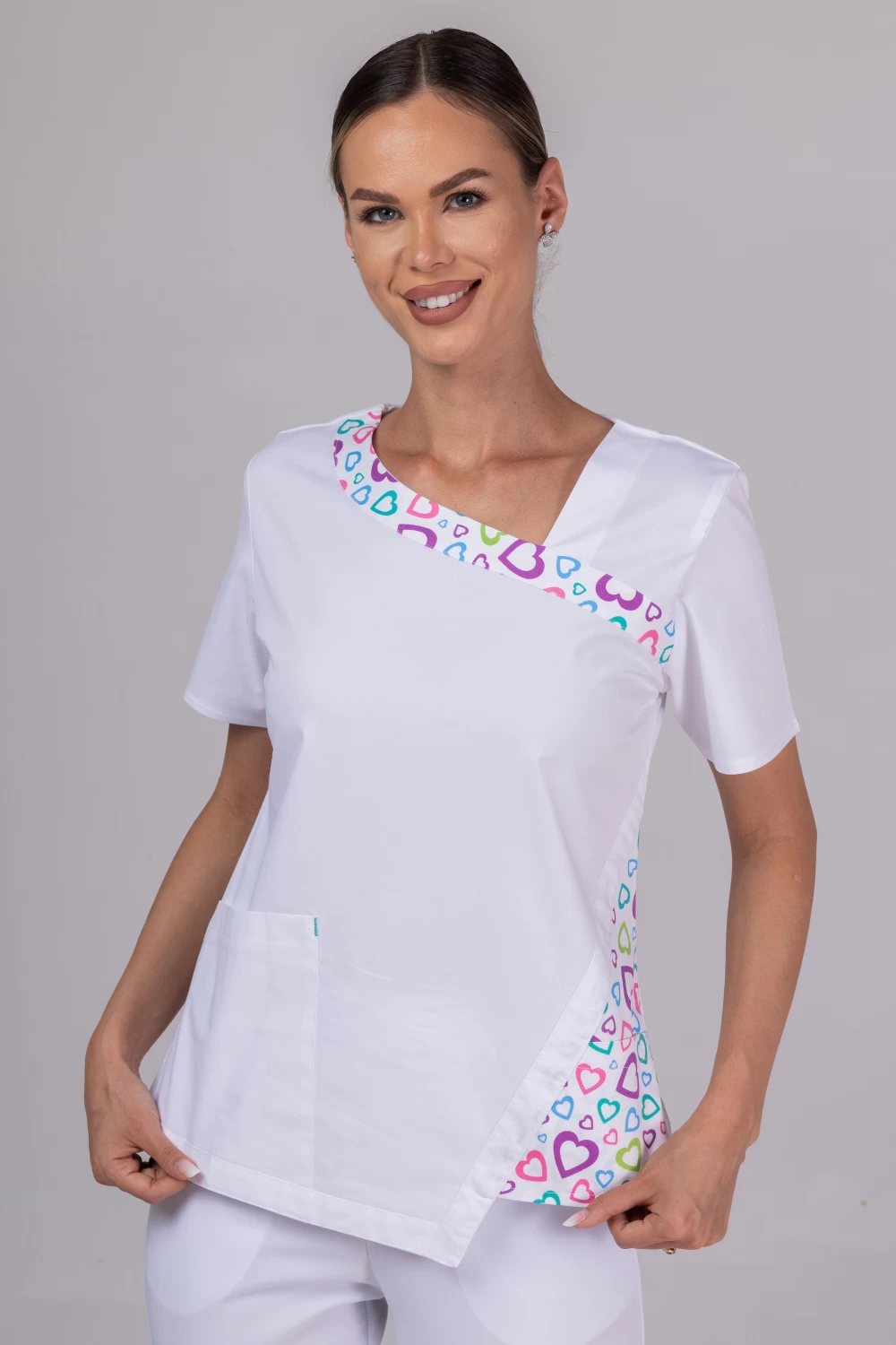 TAG PREMIUM mintás női felső - White Hearts Fashion Stretch - Image 7