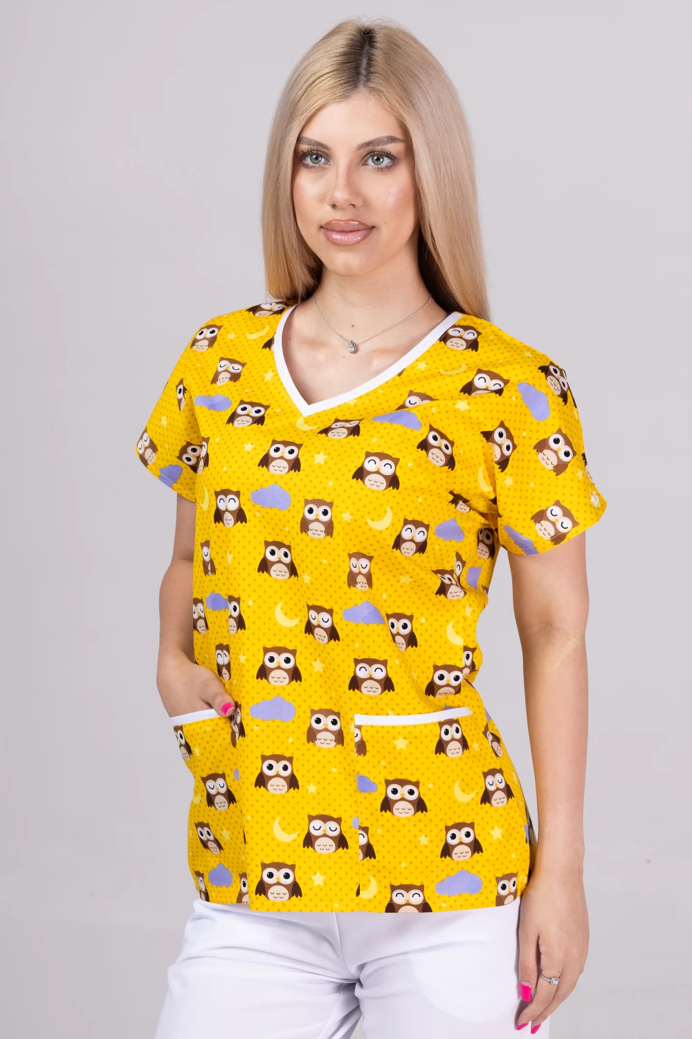TAG PREMIUM mintás női felső - Yellow Owls - Image 3