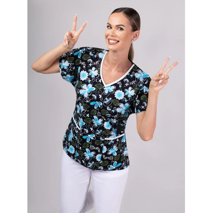TAG PREMIUM mintás női felső - Dark Magnolia Dream - Image 3