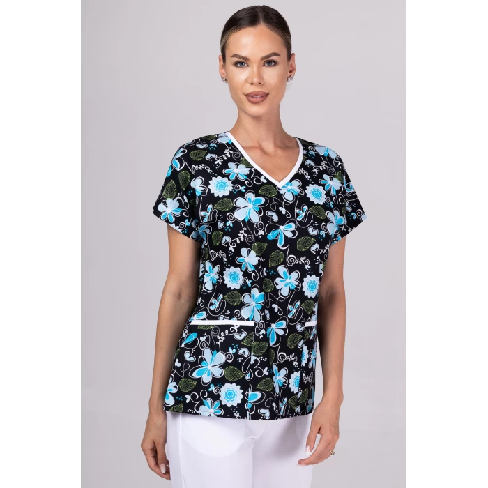 TAG PREMIUM mintás női felső - Dark Magnolia Dream