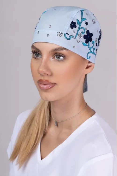 TAG mintás női orvosi sapka – Floral Allure