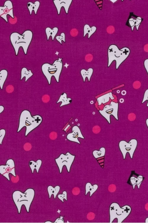 TAG mintás női orvosi sapka – Mauve Teeth Fiesta