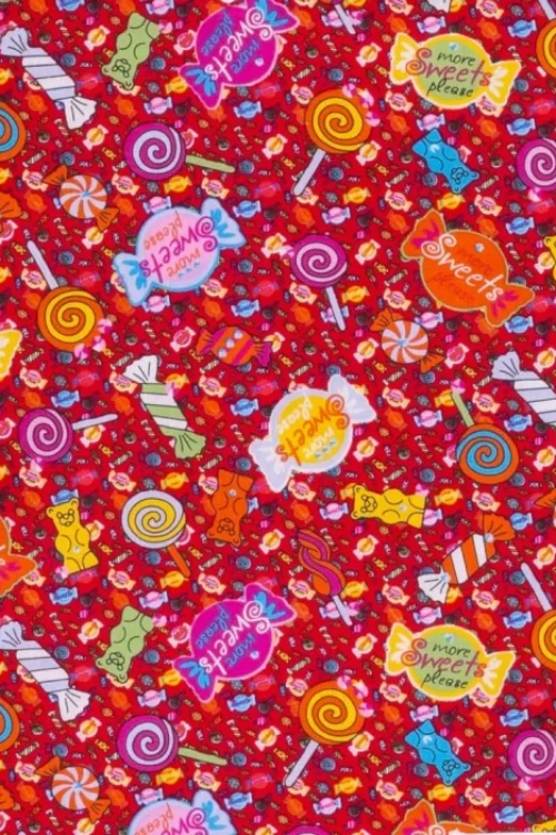 TAG mintás női orvosi sapka – Neon Red Lollipop